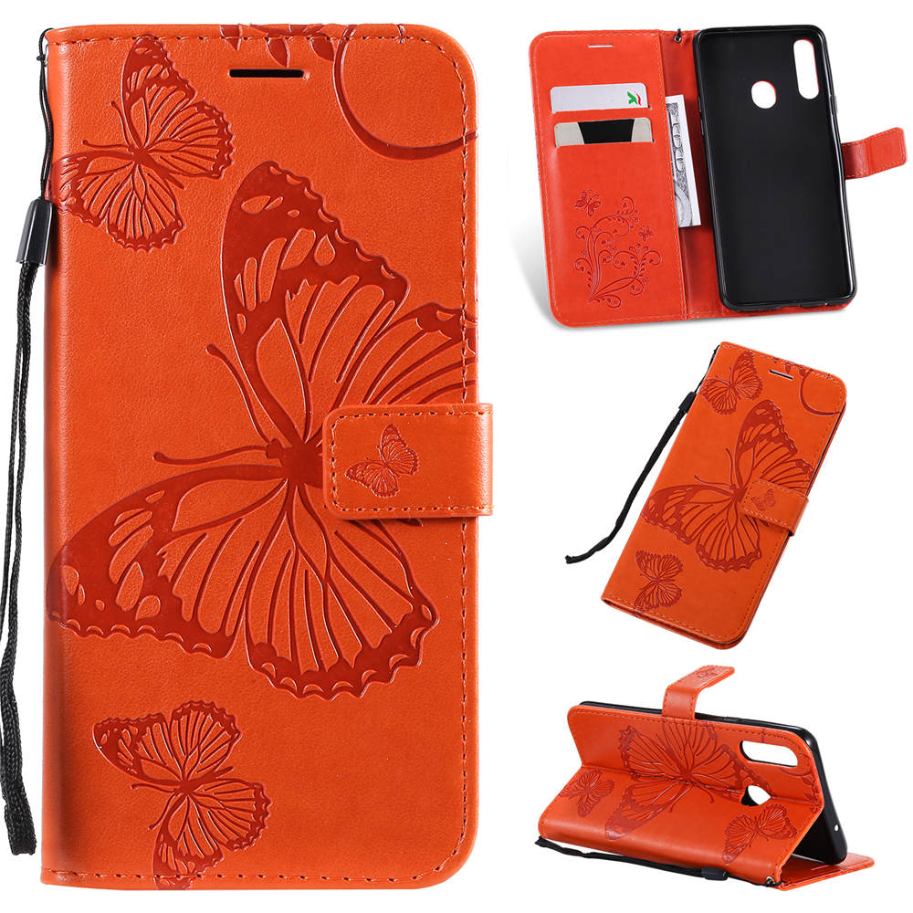 Case Samsung Galaxy A20s #เคสฝาพับหนัง PU Imprint Butterflies Pattern