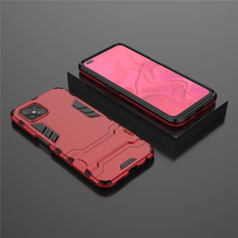 เคส OPPO Reno 4 Z 5G #เคสฝาหลังกันลื่น Cool Tyre Pattern Kickstand (PC + TPU)