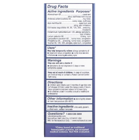 NatraBio® Children's Allergy Relief Non-Alcohol Formula Liquid 30mL ลดอาการแพ้ สำหรับเด็ก ชนิดน้ำ