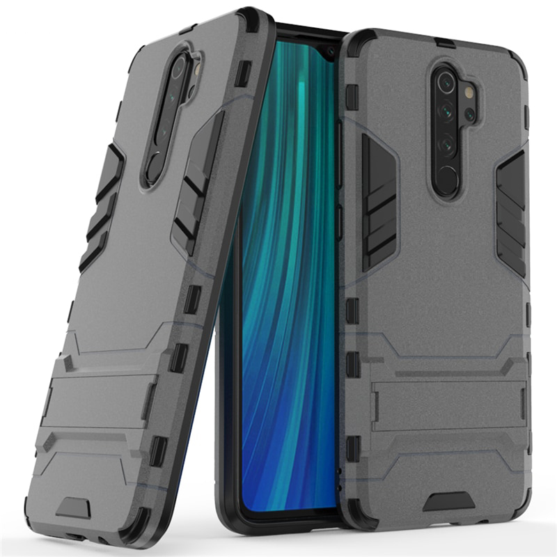 Case Xiaomi Redmi Note 8 Pro #เคสฝาหลังไฮบริด พลาสติก +TPU มีขาตั้งในตัว