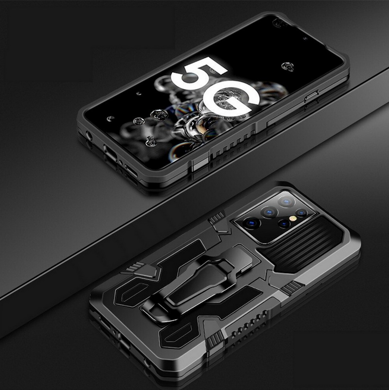 เคส Samsung Galaxy S21 FE 5G #เคสฝาหลังกันกระแทกมีคลิบหนีบ ไฮบริด พลาสติก+TPU Heavy Duty Rugged Hybrid