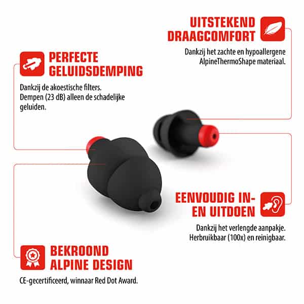 ที่อุดหูลดเสียงรบกวน สำหรับการทำงาน 23dB Worksafe Protection Earplugs For Every Job, Black (Alpine®)