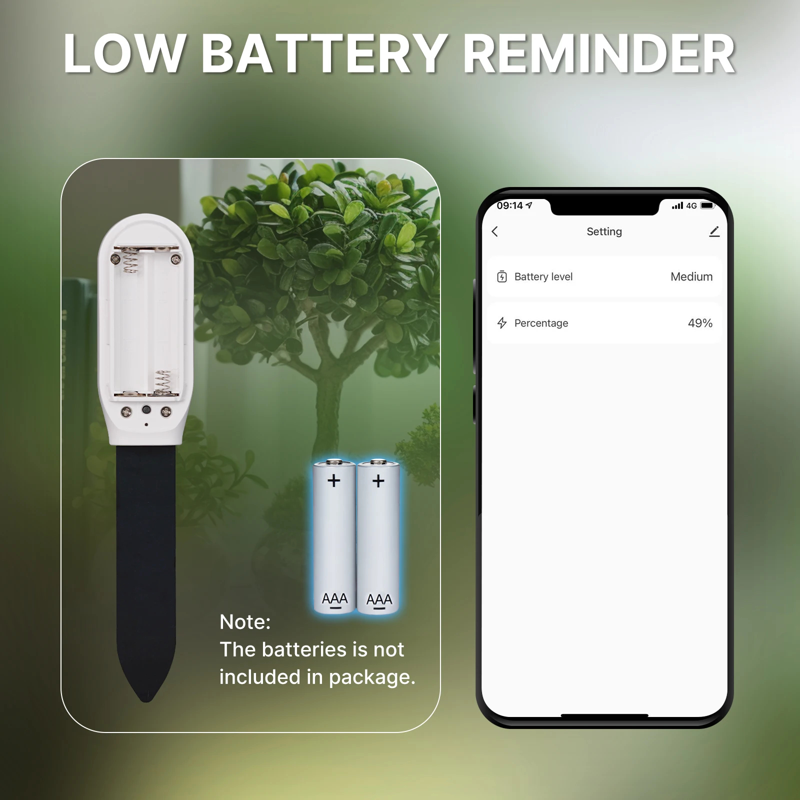 Tuya เครื่องวัดความชื้นในดินในสวน มีเซ็นเซอร์ความชื้นและอุณหภูมิสำหรับพืช