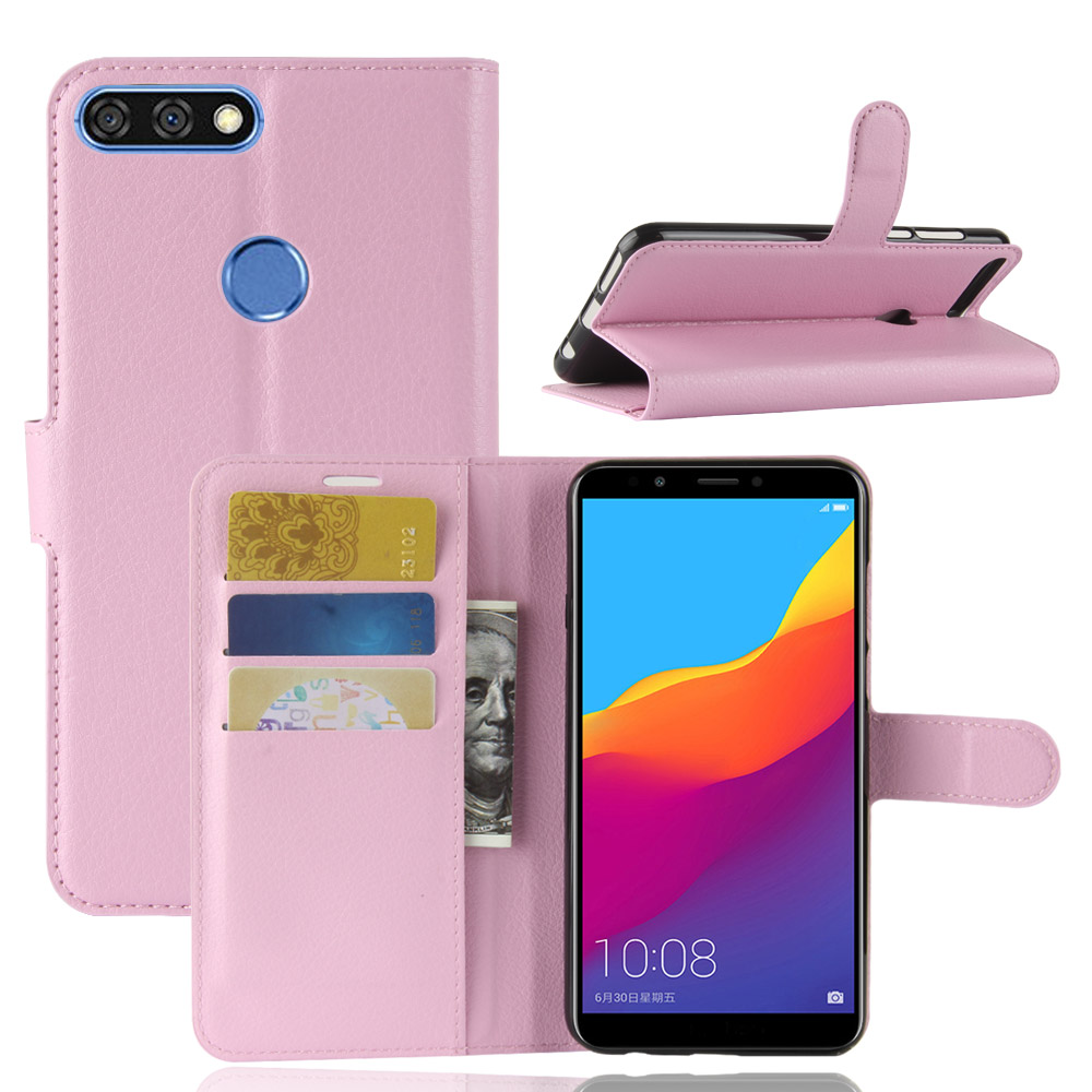 เคส Huawei Honor 7C #เคสฝาพับสไตล์กระเป๋าสตางค์หนัง PU ผิวลิ้นจี่