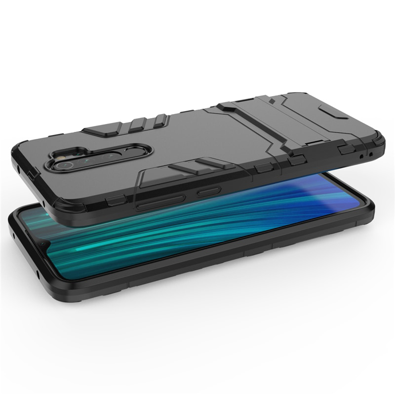 Case Xiaomi Redmi Note 8 Pro #เคสฝาหลังไฮบริด พลาสติก +TPU มีขาตั้งในตัว