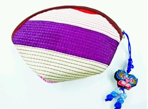 กระเป๋าเกาหลี กระเป๋าพื้นบ้านเกาหลีแถบสีหัตถกรรม กระเป๋าเกาหลีใส่เหรียญ 한국 민속 컬러 스트립 수공예 동전 지갑 클러치 가방, 보관 가방 동전 가방 관광 기념품