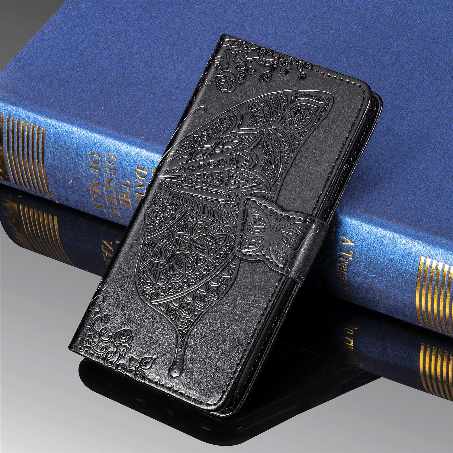 Case Xiaomi Redmi Note 8 Pro #เคสฝาพับ Imprint ลายผีเสื้อดอกไม้