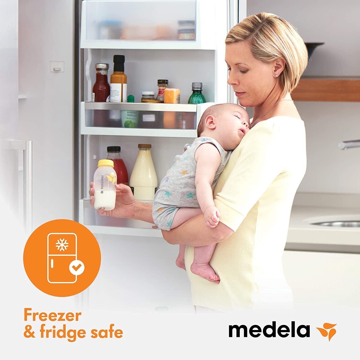 Medela® Breast Milk Collection and Storage Bottles Set 150 ml, 6 Bottles ขวดเก็บน้ำนมแม่ พร้อมฝาปิด แพ็ค 6 ขวด