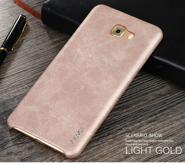 เคส Samsung Galaxy C9 Pro #เคสฝาหลัง X-LEVEL Vintage Series ซีรี่ส์ (หนัง PU + PC) คุณภาพดีราคาถูก