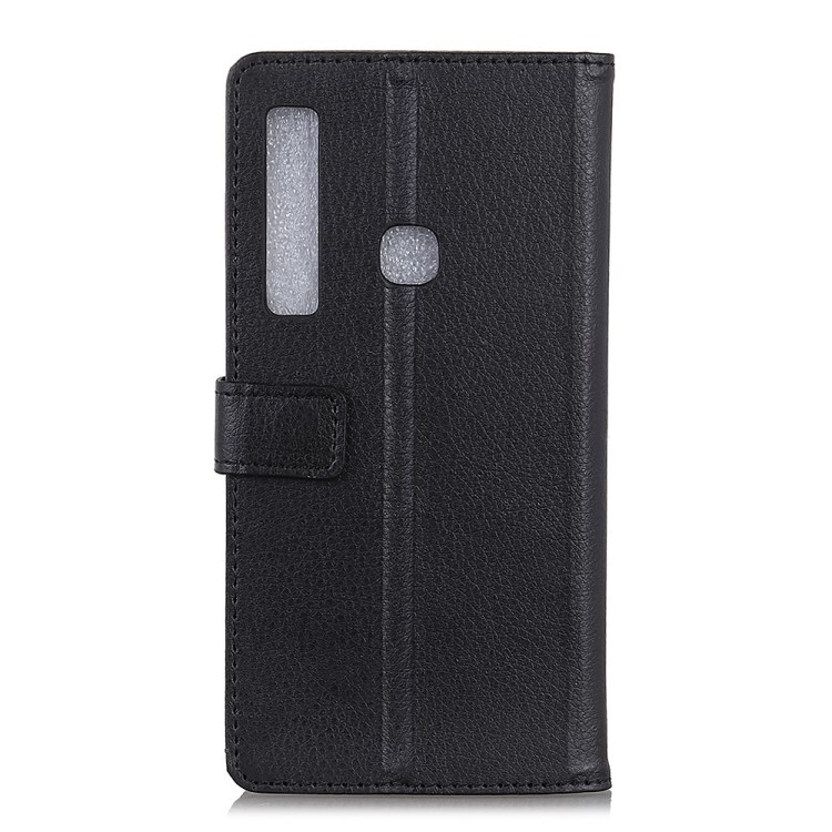 Case Samsung Galaxy A9 (2018) #เคสฝาพับสไตล์กระเป๋าสตางค์หนัง PU ผิวลิ้นจี่มีช่องเสียบการ์ดคุณภาพดี