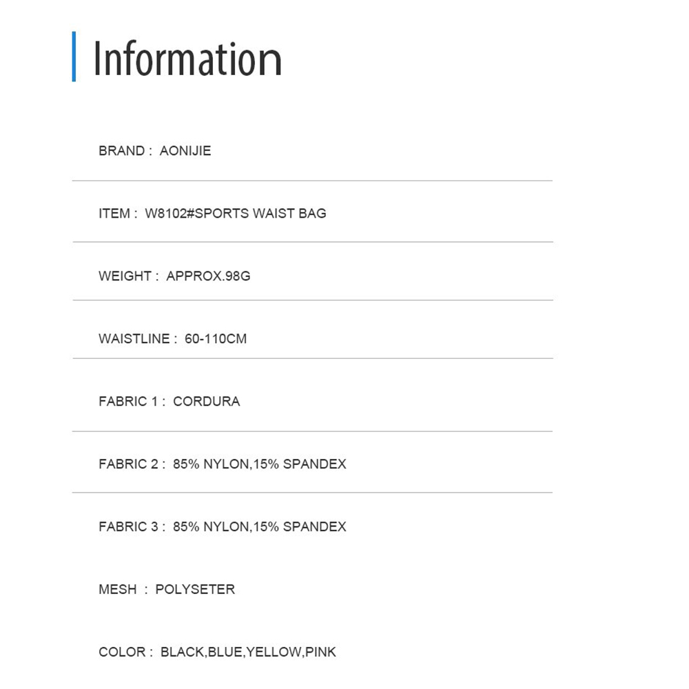 กระเป๋าคาดเอววิ่ง AONIJIE SPORT WAIST BAG รุ่น W8102 (A19)