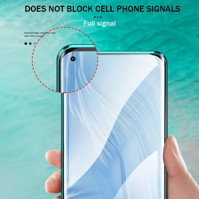 เคส Xiaomi Mi 11 #เคสฝาครอบกระจกขอบโลหะดูดซับแม่เหล็กหน้าหลัง Fully Protection Magnetic Adsorption Glass Metal Phone Protective