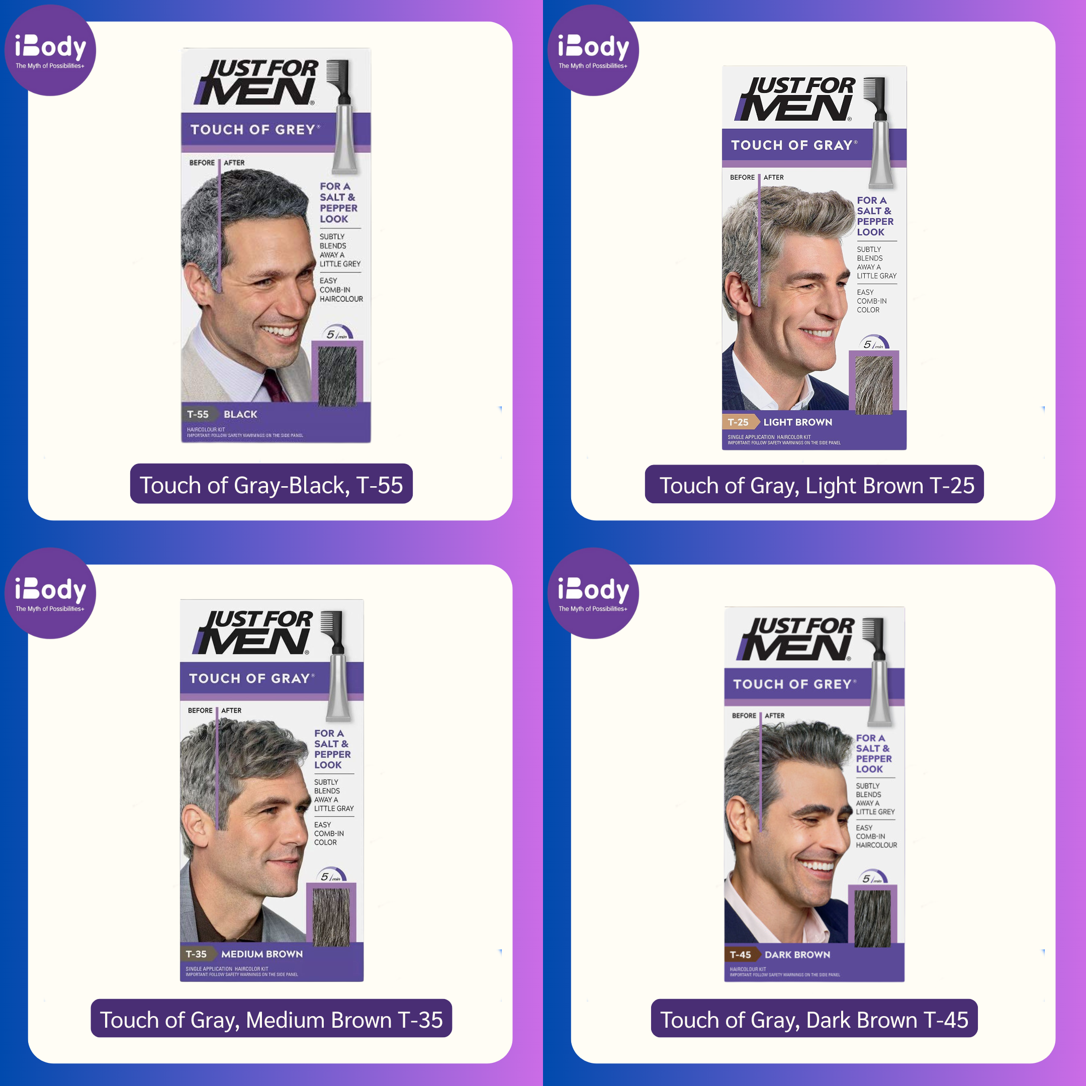 Just For Men® Touch of Gray สีเปลี่ยนสีผม สีย้อมผม ปิดผมหงอก