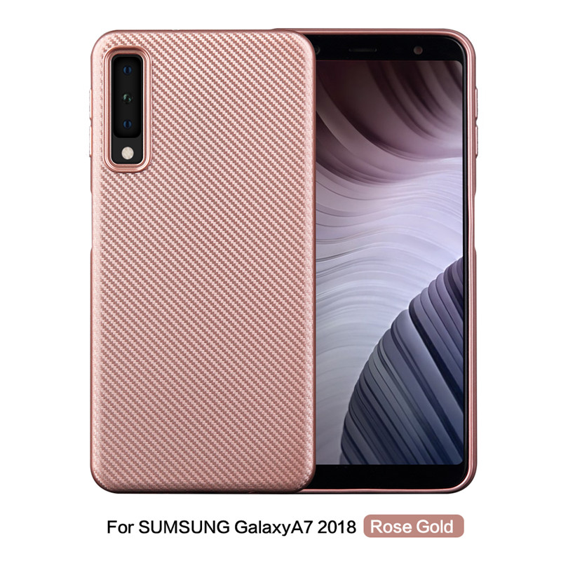 Case Samsung Galaxy A7 (2018) #เคสฝาหลัง TPU นิ่มแบบคาร์บอนไฟเบอร์ Soft Skin Case