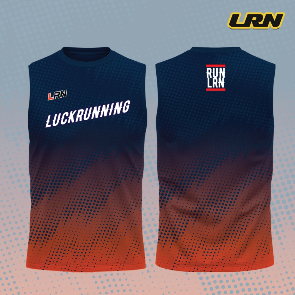 เสื้อวิ่งพิมพ์ลาย LRN เนื้อผ้า Micro square สำหรับวิ่งมาราธอน (MS26)