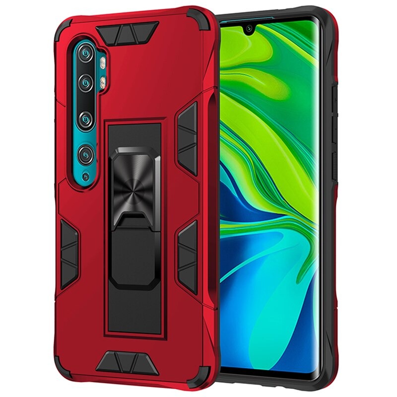 Case Xiaomi Mi Note 10 Pro #เคสฝาหลังเกราะป้องกัน ไฮบริด มีขาตั้ง Built-in Kickstand Hard PC Phone Stand Back Case Armor