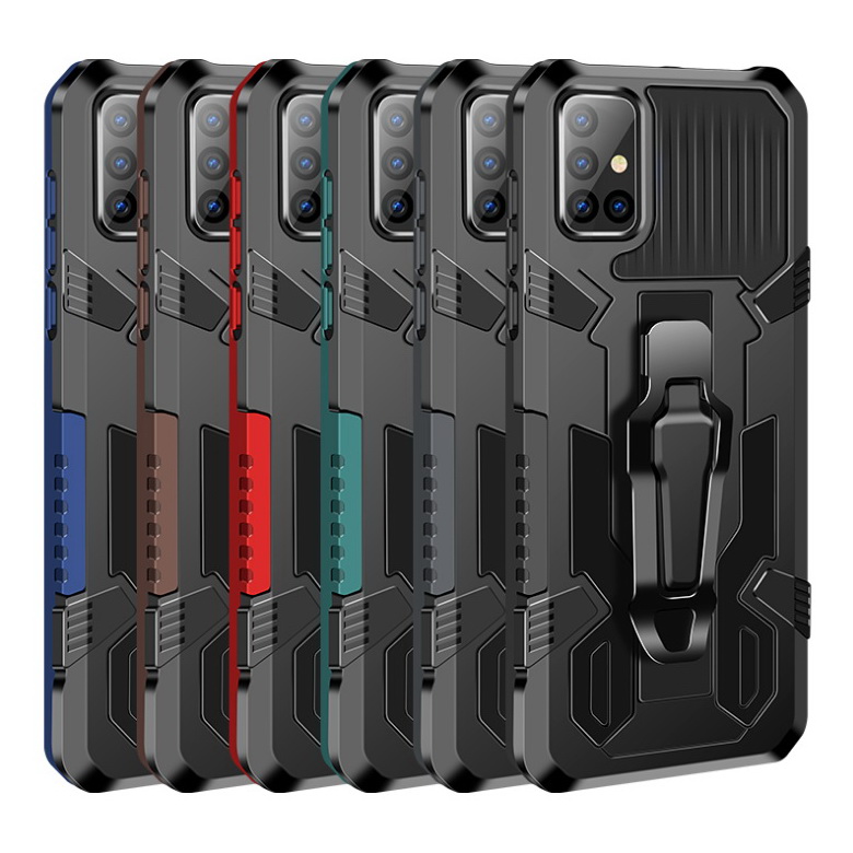 Case Samsung Galaxy A71 #เคสฝาหลังกันกระแทกมีคลิบหนีบ ไฮบริด พลาสติก+TPU Heavy Duty Rugged Hybrid