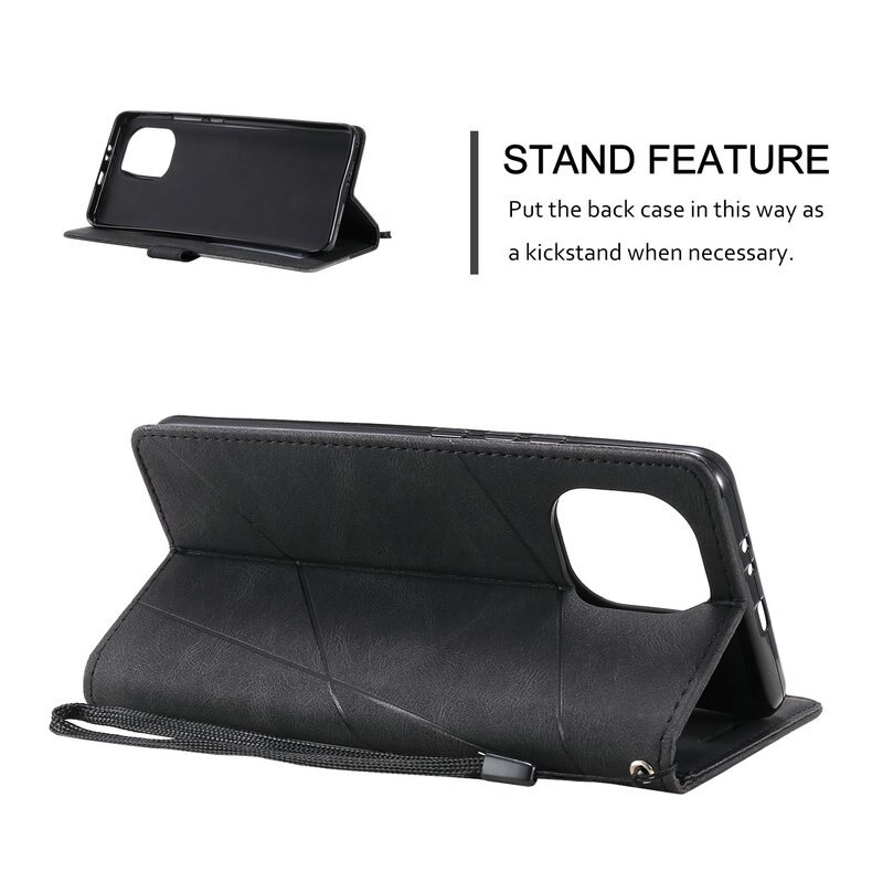 เคส Xiaomi Mi 11 #เคสฝาพับหนัง PU มีช่องเสียบบัตรอื่นๆในตัว Geometric Pattern Leather Card Holder Protective