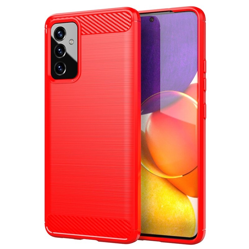 เคส Samsung Galaxy M52 5G#เคสฝาหลังตกแต่งคาร์บอนไฟเบอร์ ผิวขัดแปรง Brushered TPU Back Case