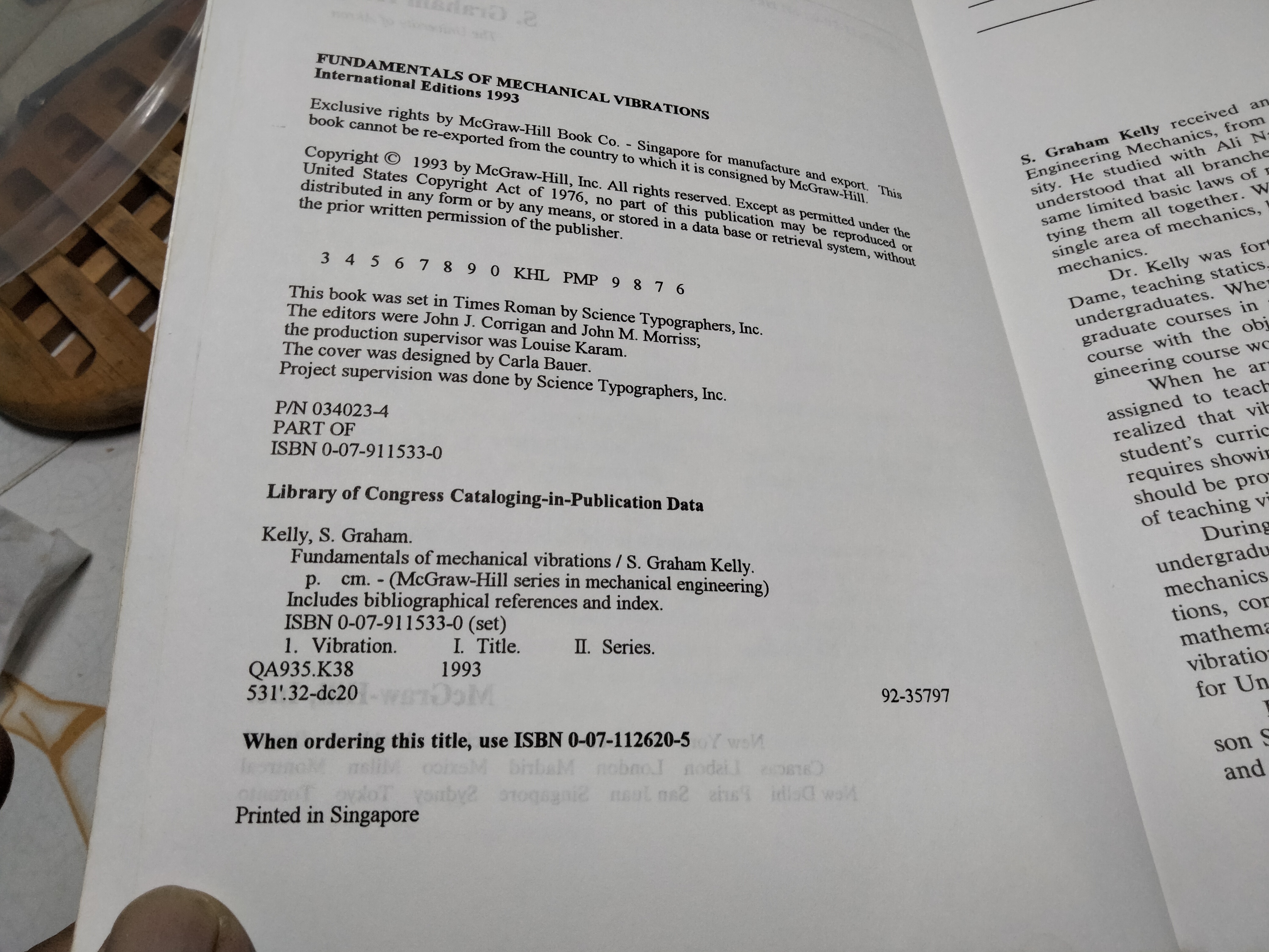 FUNDAMENTALS OF MECHANICAL VIBRATIONS by S. GRAHAM KELLY **สินค้าหมด**
