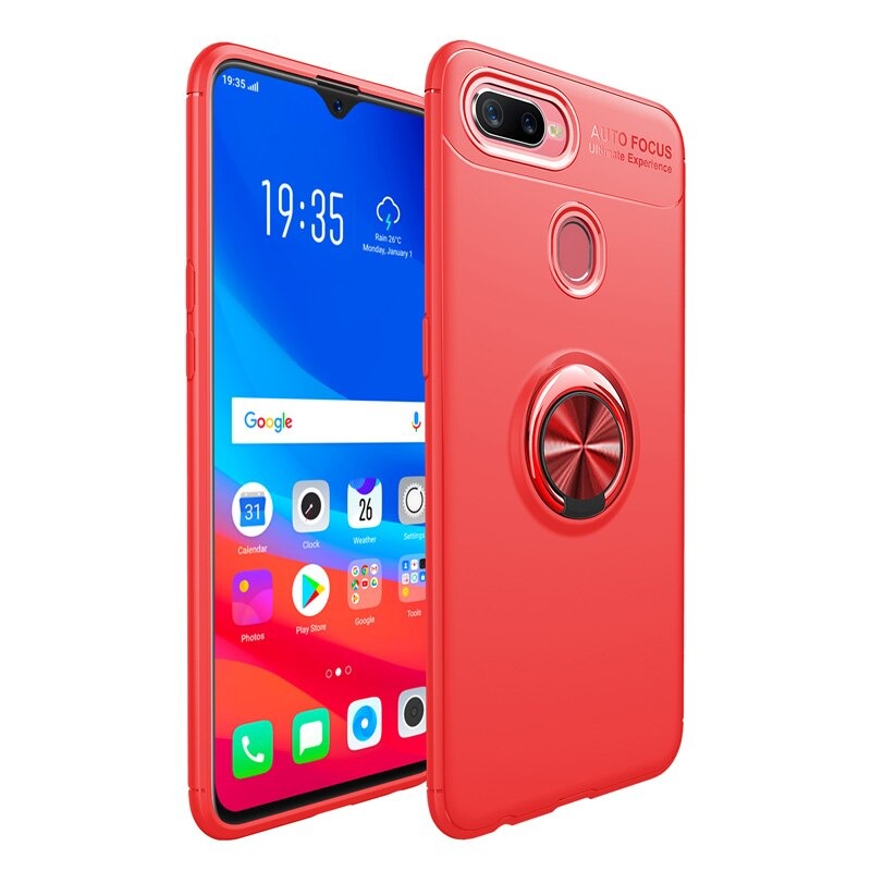 เคส Oppo F9 #เคสฝาหลังTPU มีแหวนสวมนิ้ว Finger Ring Kickstand (Built-in แผ่นโลหะ)