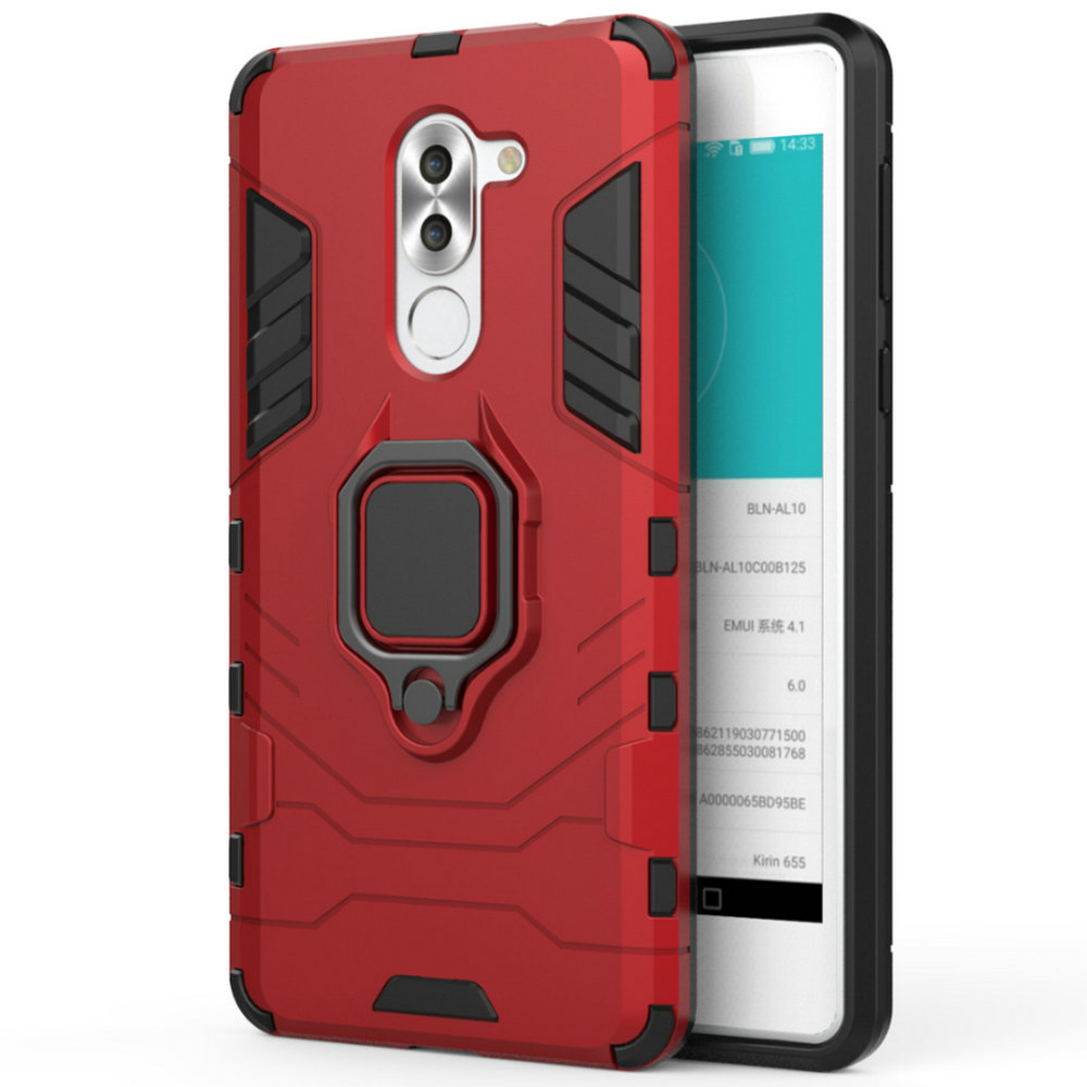 Case Huawei GR5 2017 #เคสฝาหลังพลาสติกแข็ง +TPU Hybrid Case มีแหวนสวมนิ้วโลหะ