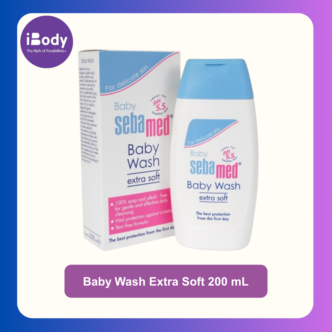 Sebamed® Baby Wash Extra Soft 200mL ซีบาเมด เบบี้วอซเอกซ์ตร้าซอฟ ผลิตภัณฑ์อาบน้ำเด็กสูตรอ่อนโยนพิเศษ สกัดจากธรรมชาติ เพิ่มความชุ่มชื่น ไม่ระคายเคืองผิว