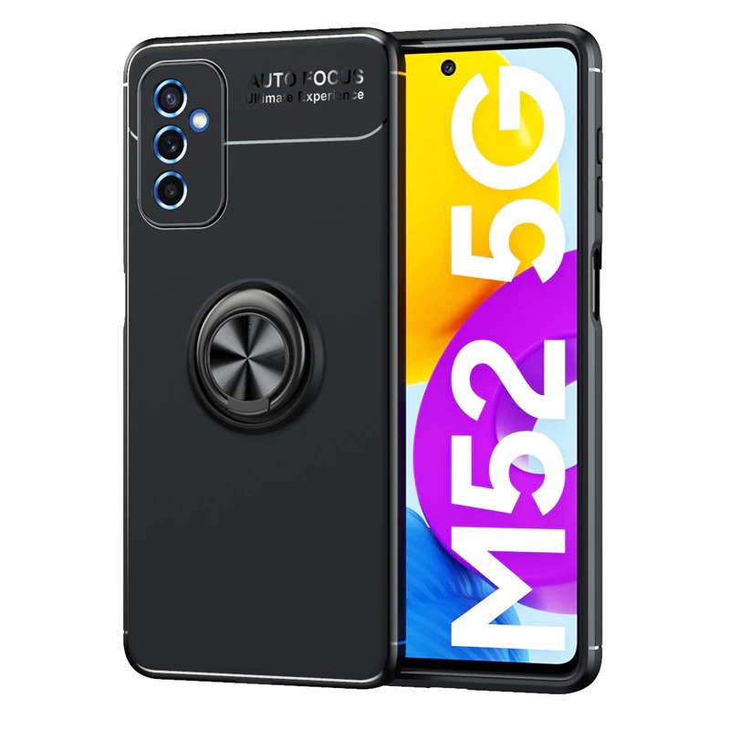 Case Samsung Galaxy M52 5G #เคสฝาหลัง TPU Finger Ring Kickstand (แผ่นโลหะแบบ Built-in)