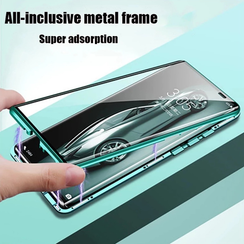 เคส Xiaomi Mi 11 #เคสฝาครอบกระจกขอบโลหะดูดซับแม่เหล็กหน้าหลัง Fully Protection Magnetic Adsorption Glass Metal Phone Protective