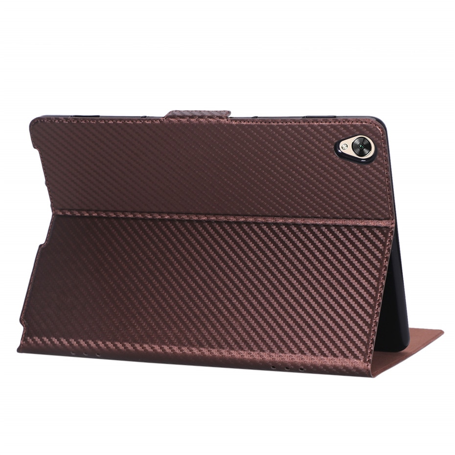 Case Huawei MediaPad M6 10.8-inch #เคสแบบฝาพับลาย Carbon Fiber Texture Magnetic Leather Shell มีช่องใส่การ์ด