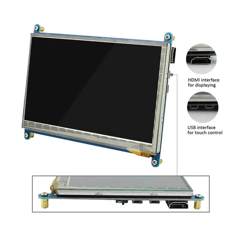 7" 7.0 inch IPS Capacitive Touch Screen Display HDMI HD LCD TFT 1024x600 for Raspberry Pi สำเนา