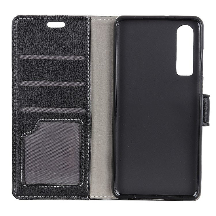 เคส Huawei P30 #เคสฝาพับแบบกระเป๋าสตางค์หนัง PU ผิวลิ้นจี่ Litchi Grain Wallet