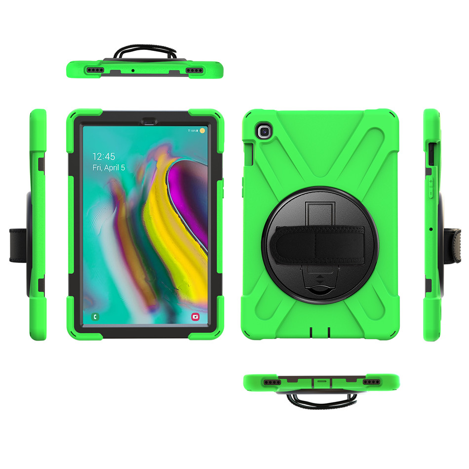 เคส Samsung Galaxy Tab S5e SM-T720 #เคสฝาหลังกันกระแทก X-Shape 360 Degree Rotary Kickstand PC + Silicone มีสายคล้องมือ มีสายคล้องไหล่