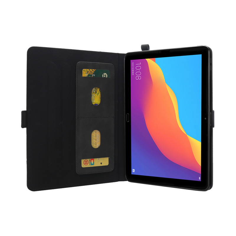 Case Huawei MediaPad T5 10 #เคสฝาพับหนัง PU ช่องเสียบการ์ดภายนอกและภายใน Flip Card Slots Stand Leather