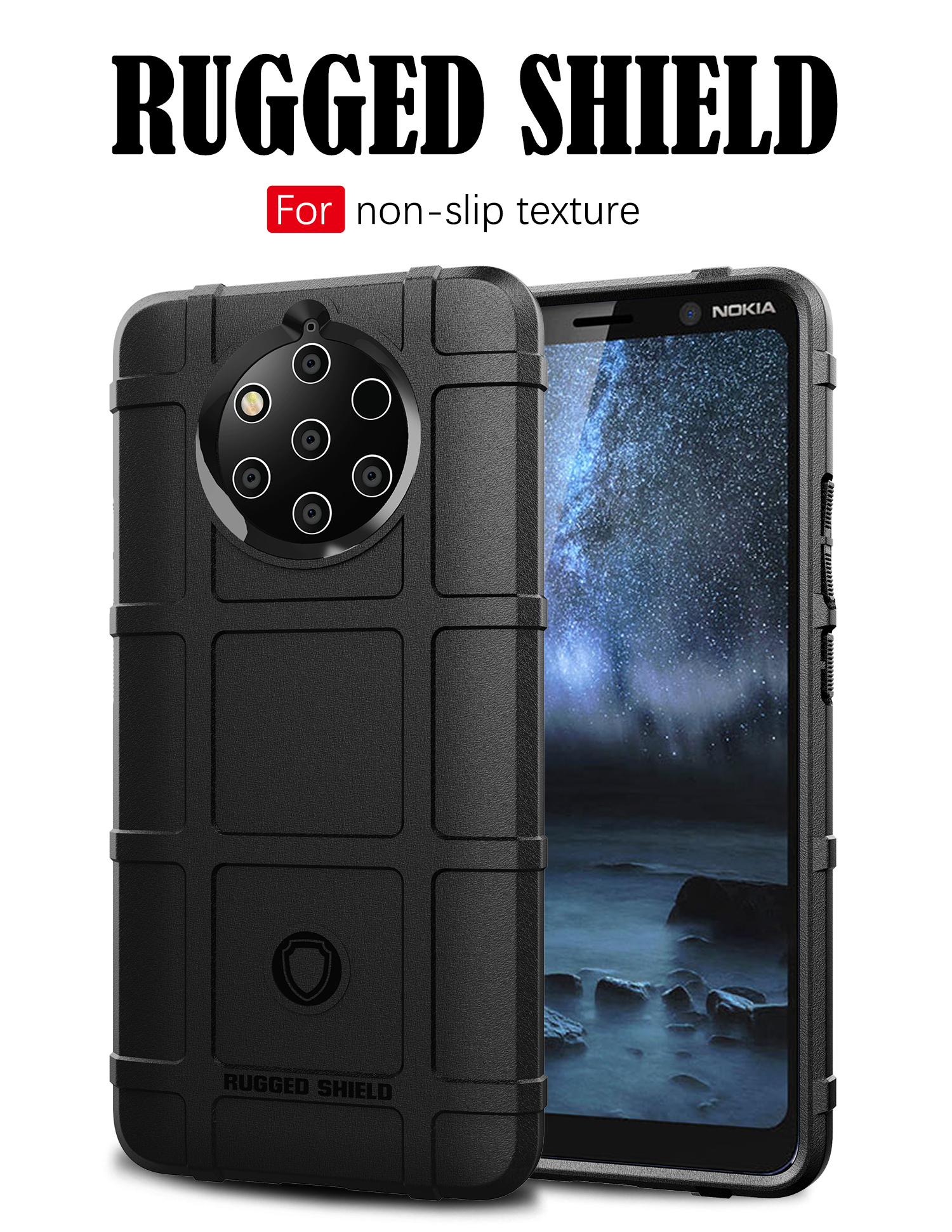 Case Nokia 9 PureView #เคสฝาหลัง Rugged Shield Series Soft Silicone Shock Absorption Matte กันกระแทก