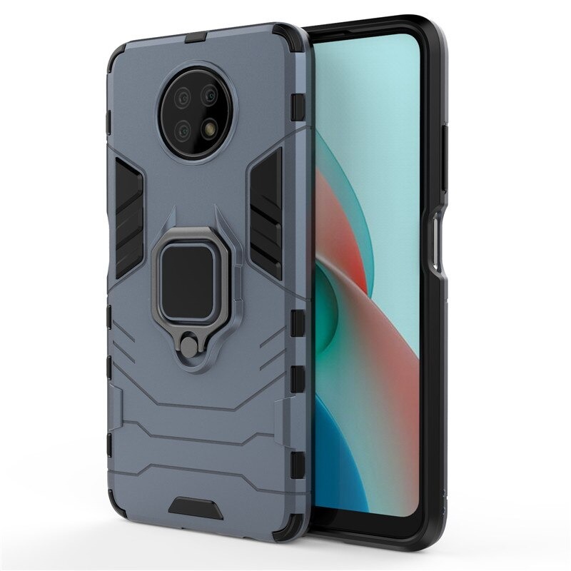 เคส Redmi Note 9T 5G #เคสฝาหลังพลาสติกแข็ง +TPU Hybrid Case มีแหวนสวมนิ้วโลหะ