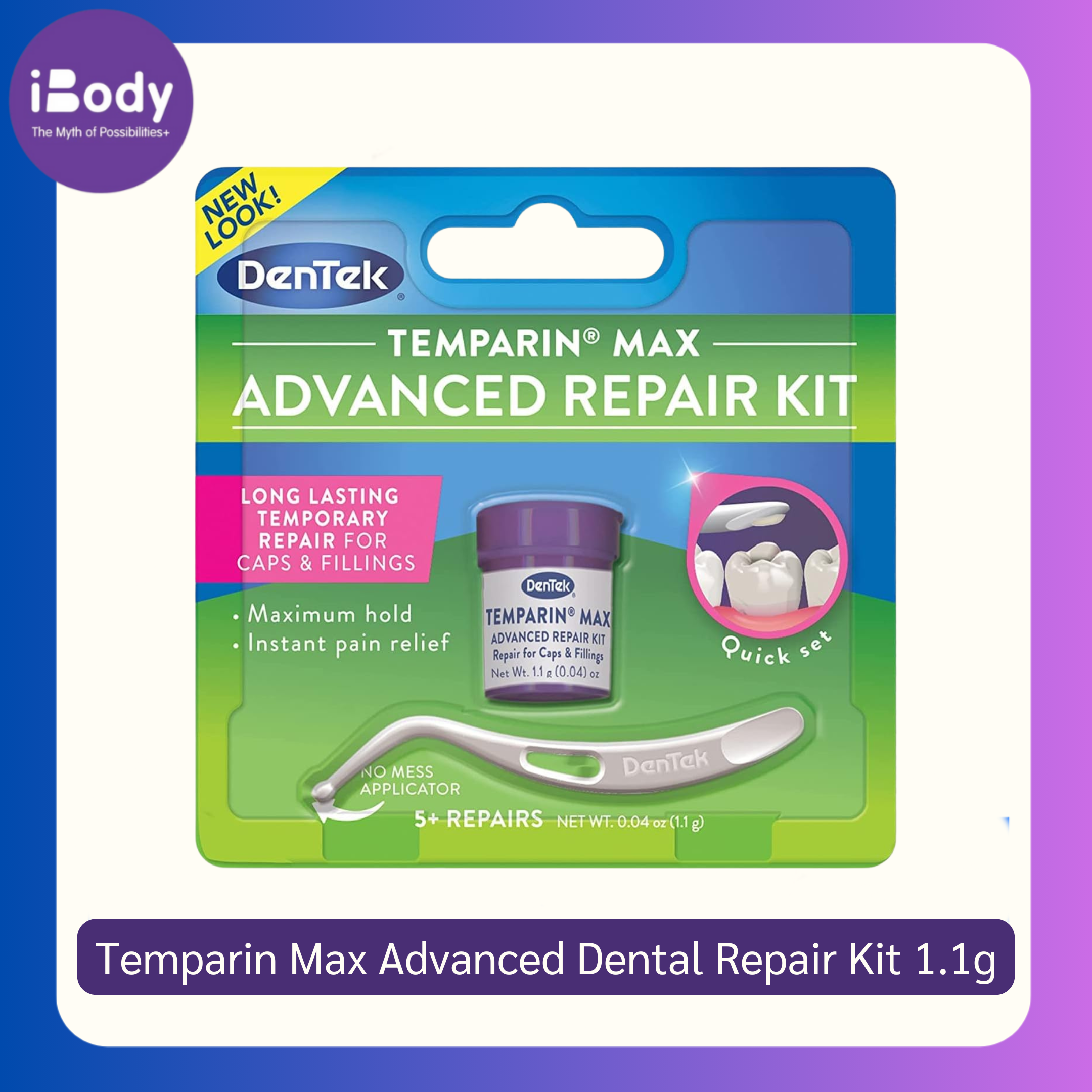 DenTek - Temparin Max Advanced Dental Repair Kit ชุดซ่อมฟันชั่วคราว อุดฟัน สำเนา
