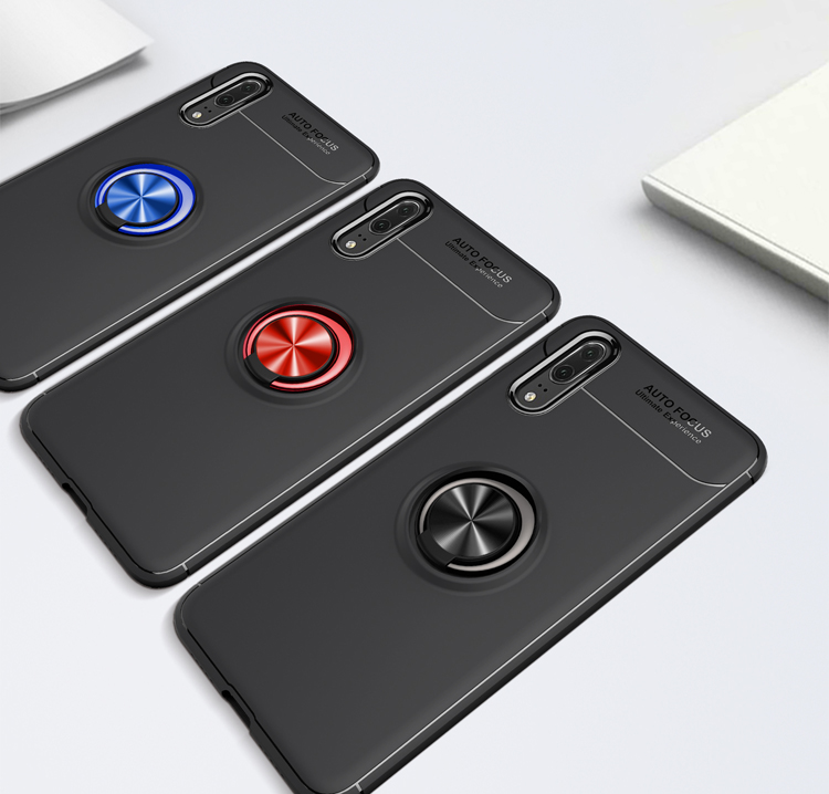 Case Huawei P20 Pro #เคสฝาหลัง TPU Finger Ring Kickstand (แผ่นโลหะแม่เหล็ก)