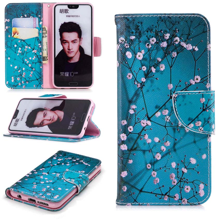 เคส Honor 10 #เคสฝาพับกระเป๋าสตางค์หนัง PU พิมพ์ลายสวยๆ Pattern Printing Leather Wallet
