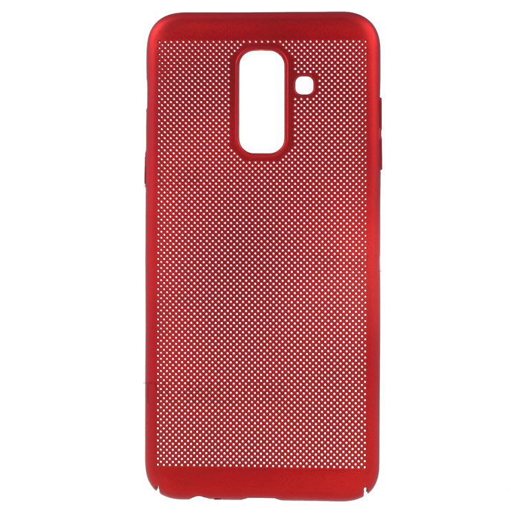 Case Samsung Galaxy A6+ (2018) #เคสฝาหลังพลาสติกรูตะแกรงช่วยระบายความร้อน Hollow Mesh PC Shell