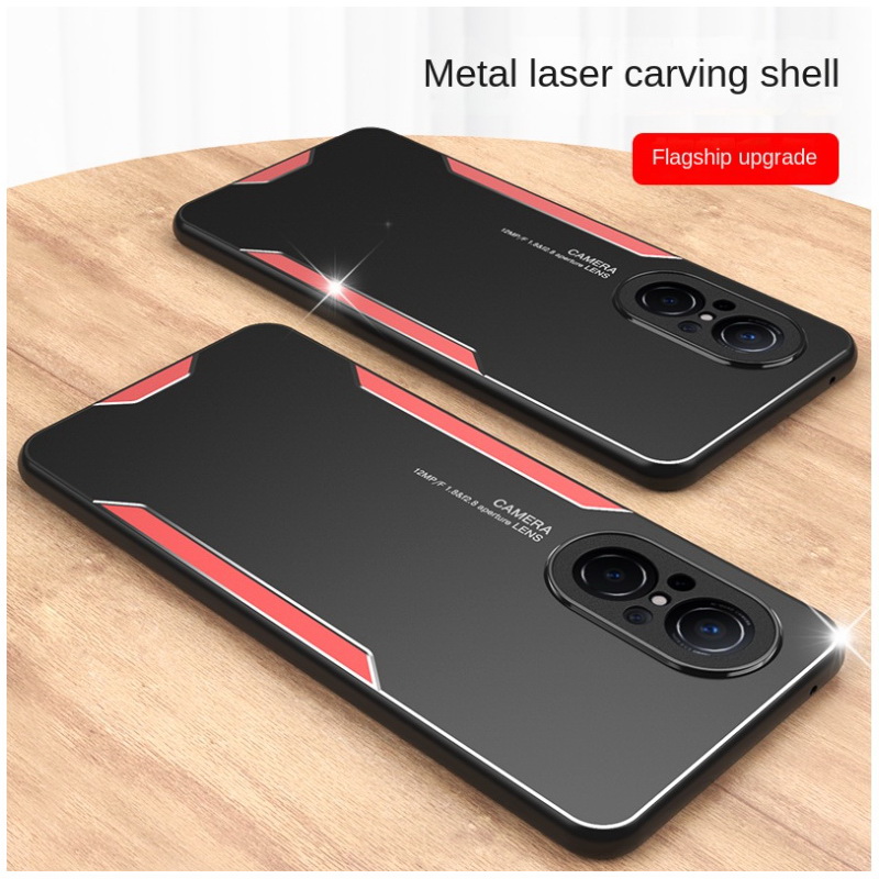 เคส Huawei Nova 9 SE #เคสฝาหลังไฮบริด Metal +TPU Shockproof metal back plate Phone Back Cover