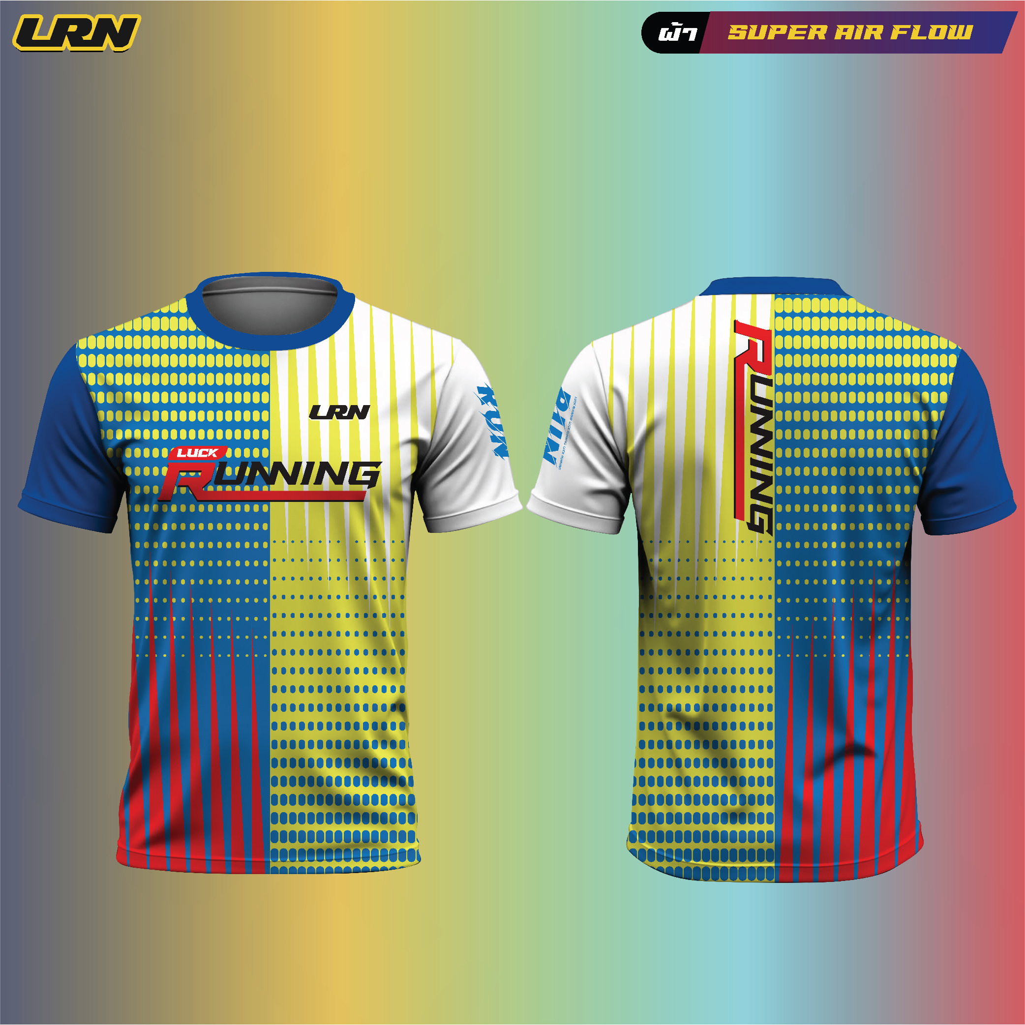 เสื้อวิ่งพิมพ์ลาย LRN เนื้อผ้า Super Air Flow (SF02)
