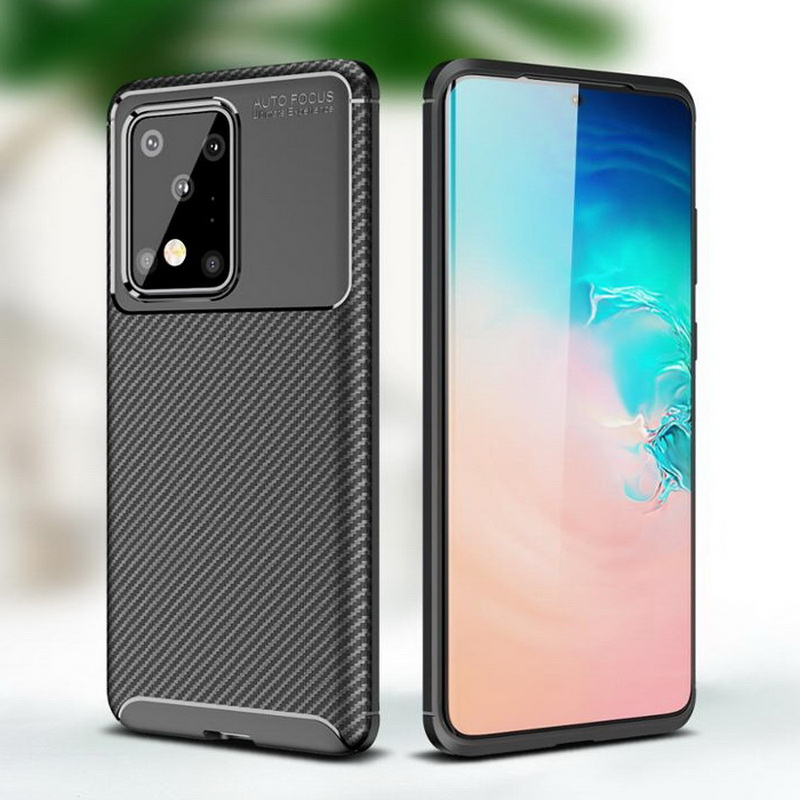 เคส Samsung Galaxy S20 Ultra / S20 Ultra 5G #เคสฝาหลังนิ่ม Carbon Fiber Anti-drop TPU Protection