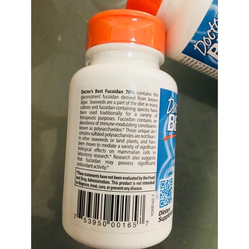 Best Fucoidan 70% ฟูคอยแดน 60 Veggie Caps (Doctor's Best) ลดน้ำตาลในเลือด ช่วยเพิ่มระบบภูมิคุ้มกัน ดูแลรักษาเนื้อเยื่อ