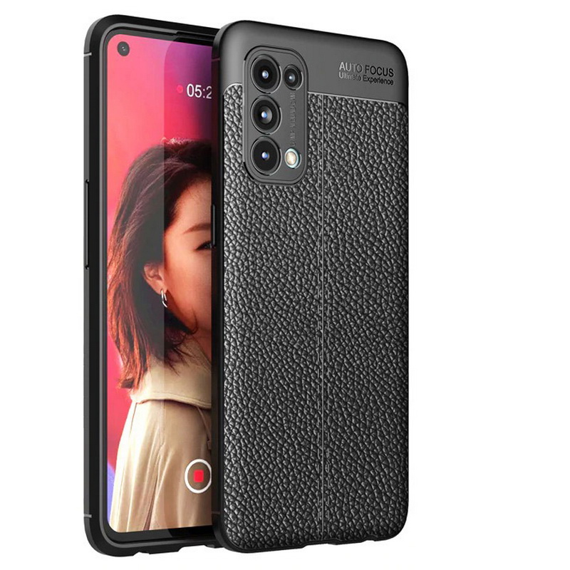 Case OPPO Reno 5 Pro 5G #เคสฝาหลัง TPU ผิวลิ้นจี่ช่วยป้องกันลายนิ้วมือและกันลื่นได้ดี