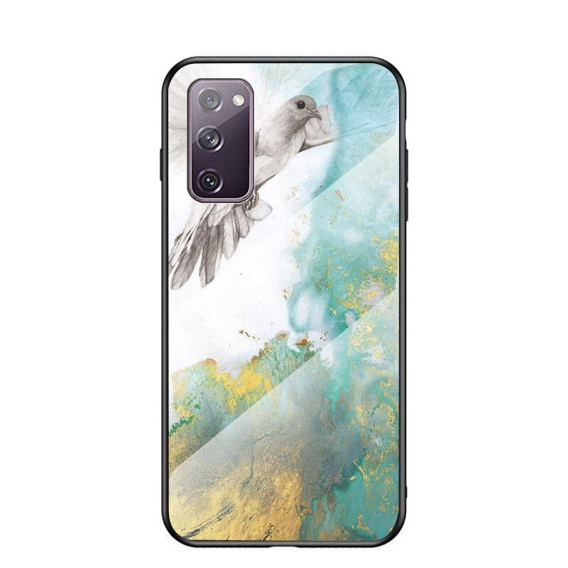 Case Samsung Galaxy M51 #เคสฝาหลัง Gradient Color ลายหินอ่อน Glass + PC + TPU Hybrid Case