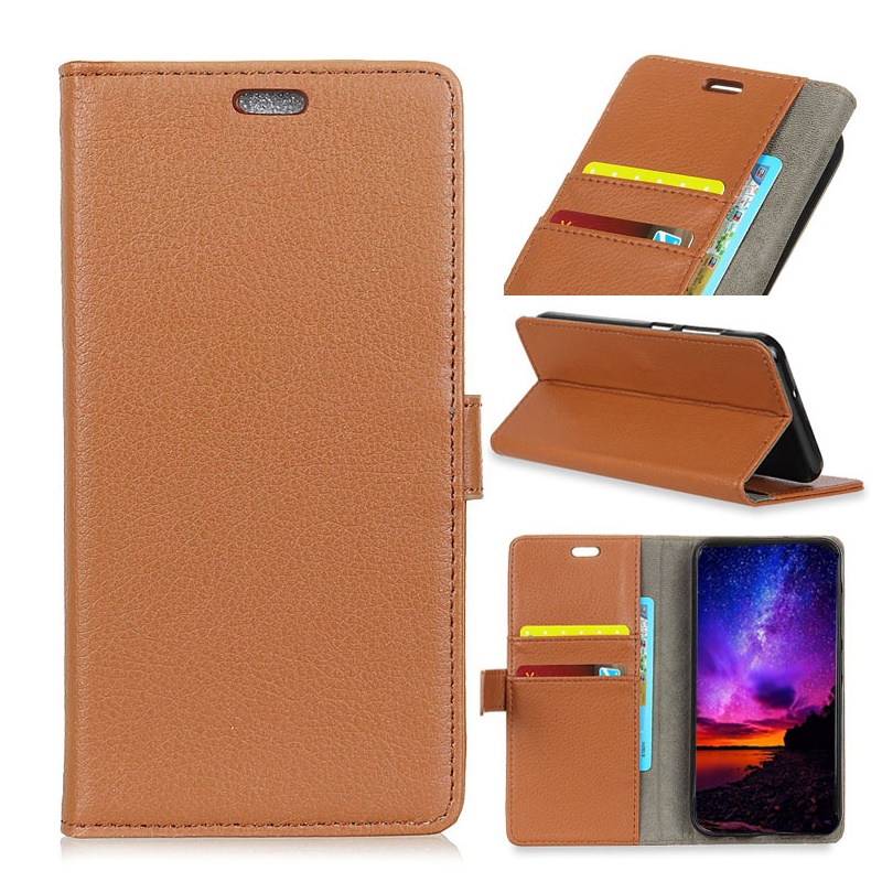 Case Huawei Y7 Pro (2019) #เคสฝาพับหนัง PU สไตล์กระเป๋าสตางค์ผิวลิ้นจี่ราคาถูกคุณภาพดี