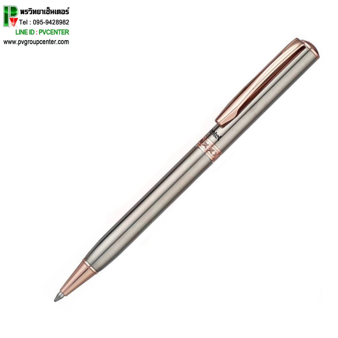 ปากกาลูกลื่น Pentel B810PG-C ด้ามเงินแหนบทองชมพู