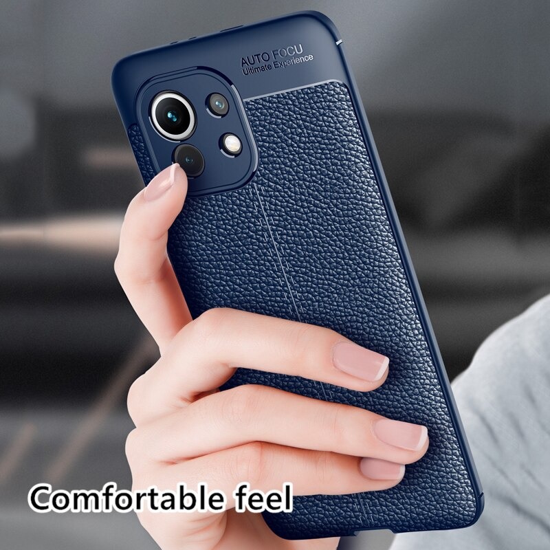 เคส Xiaomi Mi 11 #เคสฝาหลัง TPU ผิวลิ้นจี่ช่วยป้องกันลายนิ้วมือและกันลื่นได้ดี