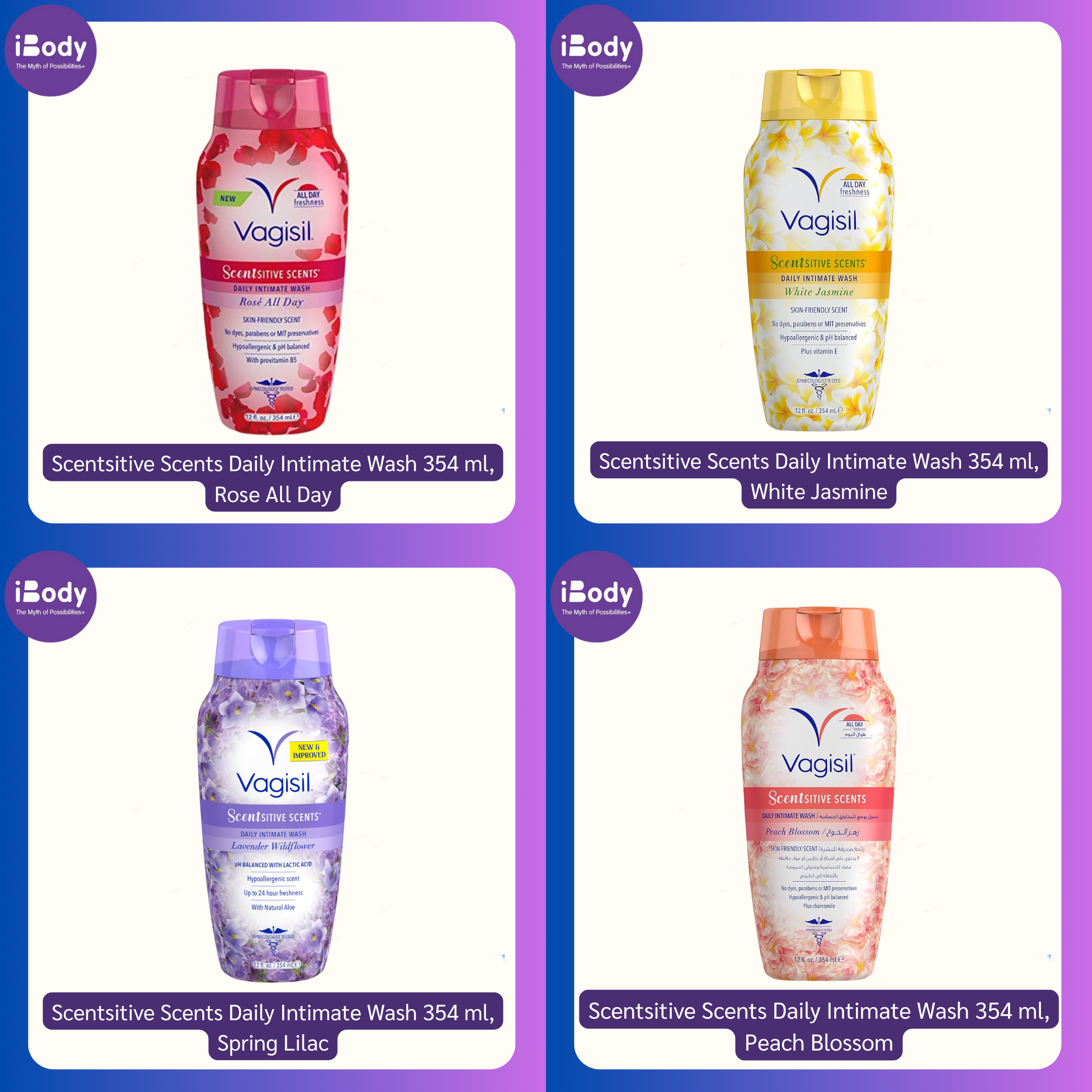 [Vagisil] Scentsitive Scents Daily Intimate Wash 354 ml ทำความสะอาด ผู้หญิง กลิ่นหอม